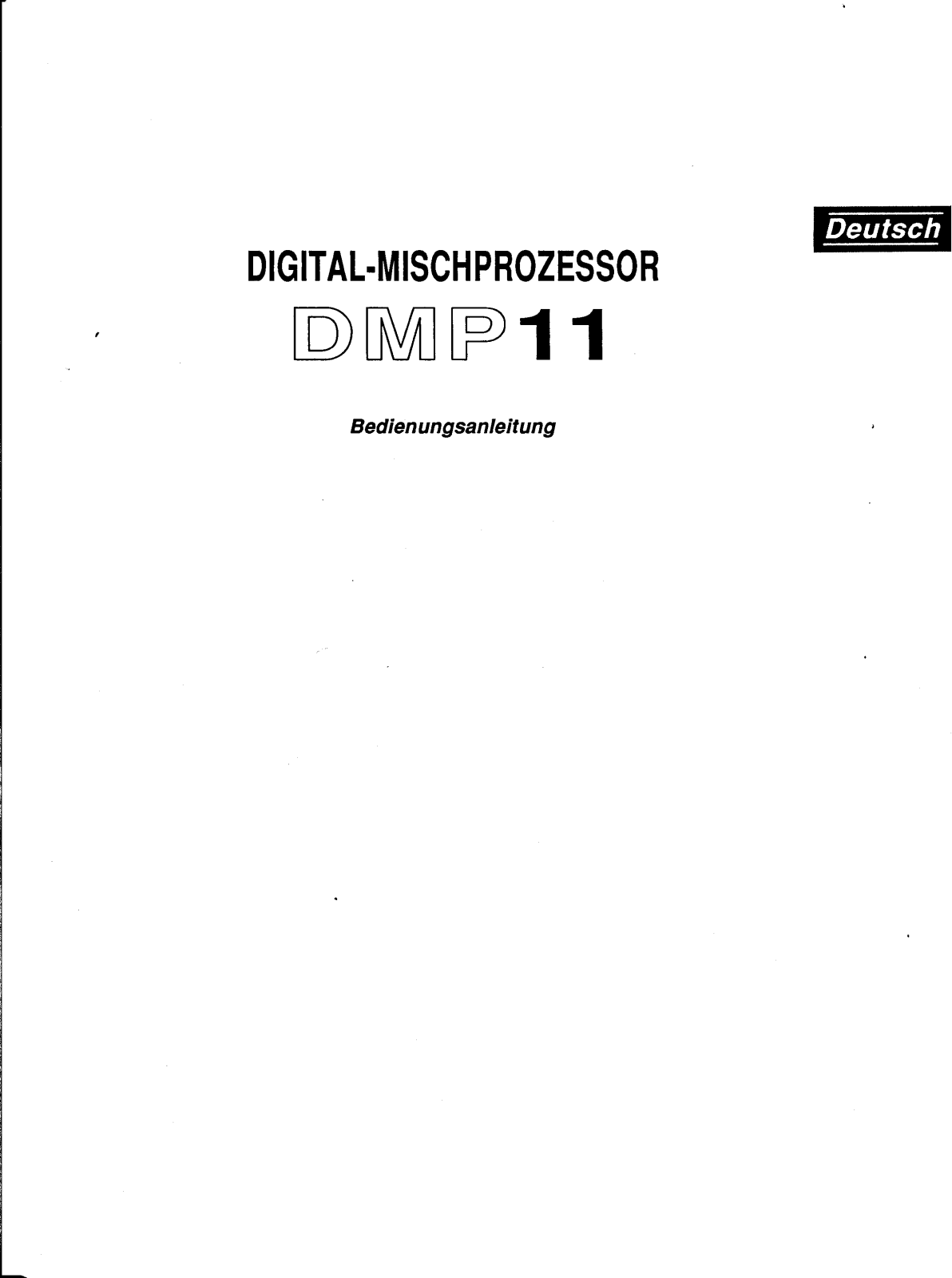 Yamaha DMP11 User Manual