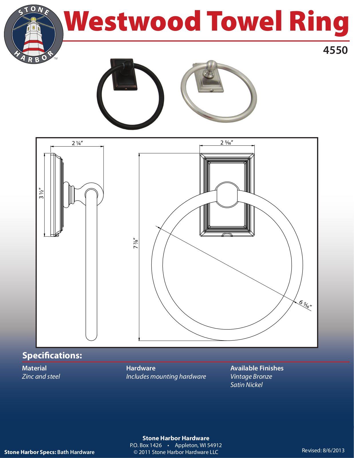 Stone Harbor Hardware STHH1025 Specifications - ManualMachine.com
