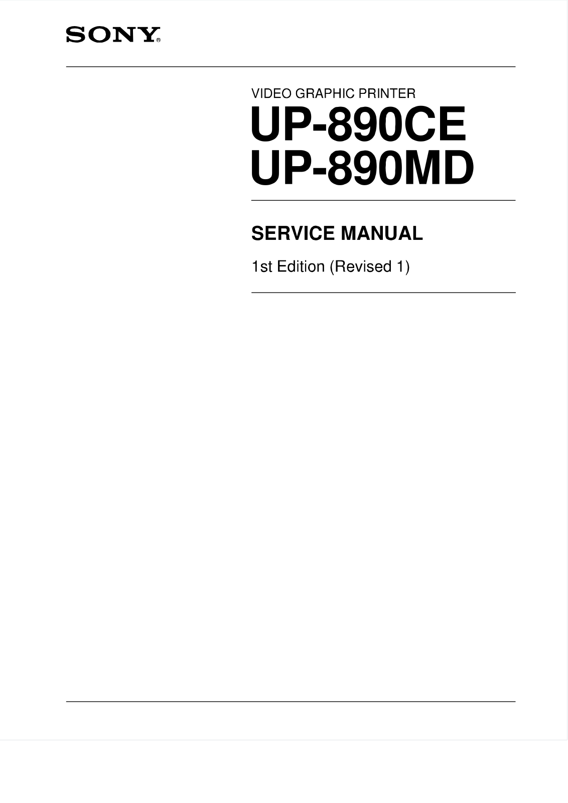 Sony UP-890MD, UP-890CE Service Manual