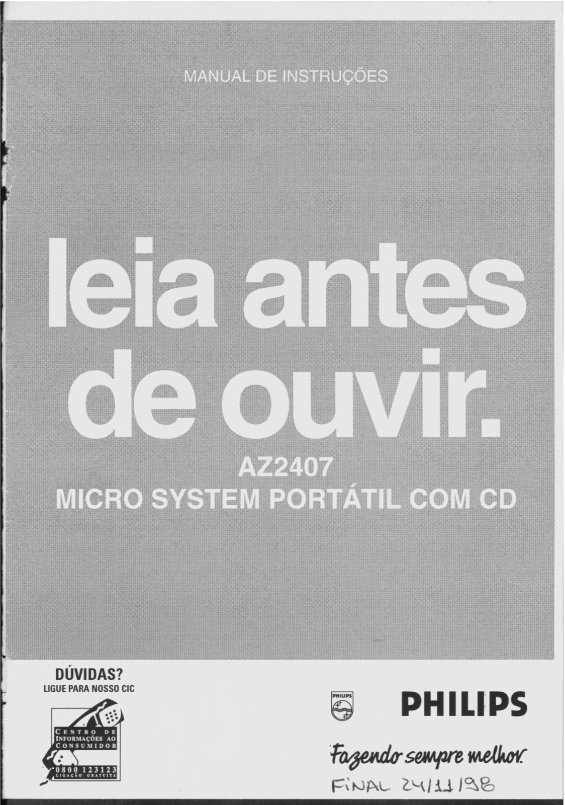 Philips AZ2407 User Manual