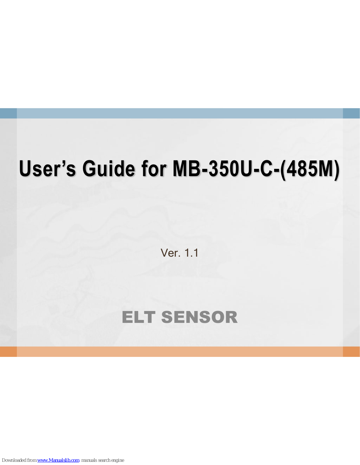 ELT Sensor MB-350U-C User Manual - ManualMachine.com