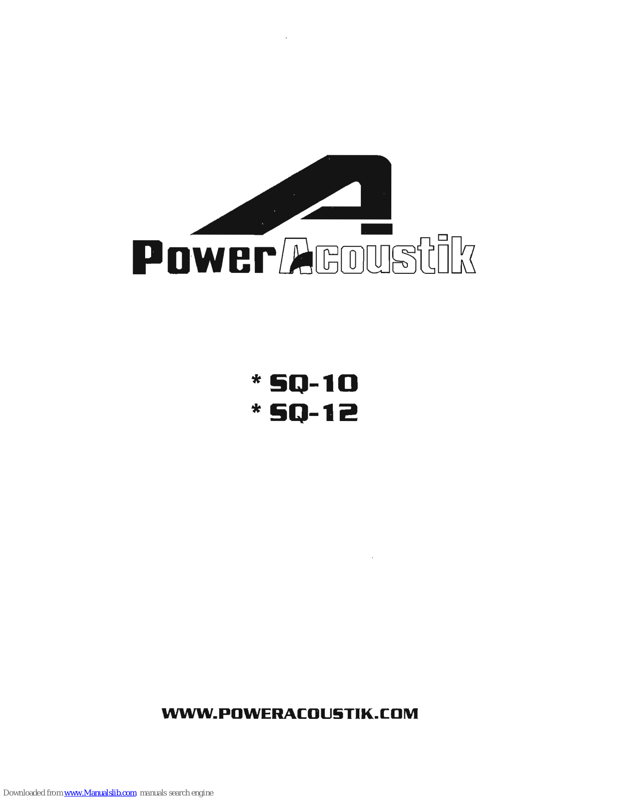 Power Acoustik SQ-10, SQ-12 Owner's Manual