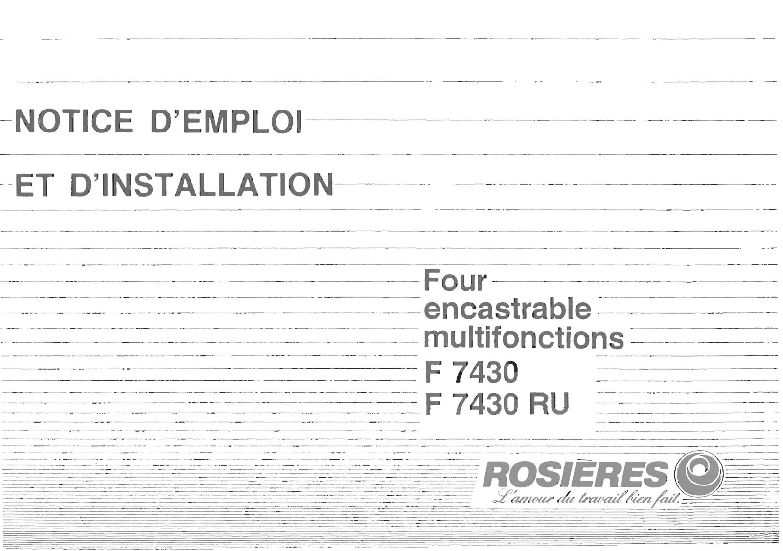 ROSIERES F 7430, F 7430 RU User Manual