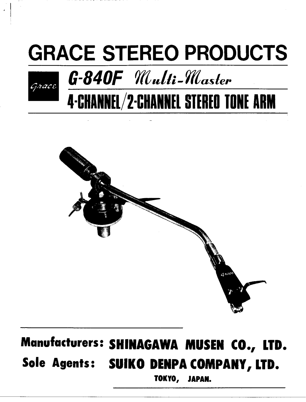 Grace G-840-F Owners manual
