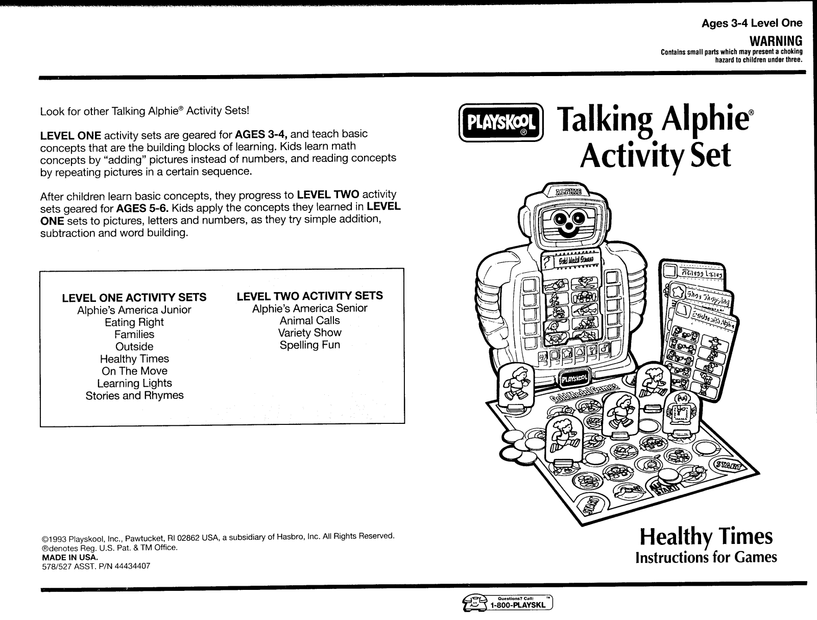 Playskool Talking Alphie Activity Set User Manual