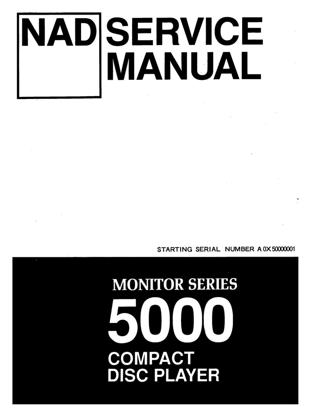 NAD 5000 Service manual