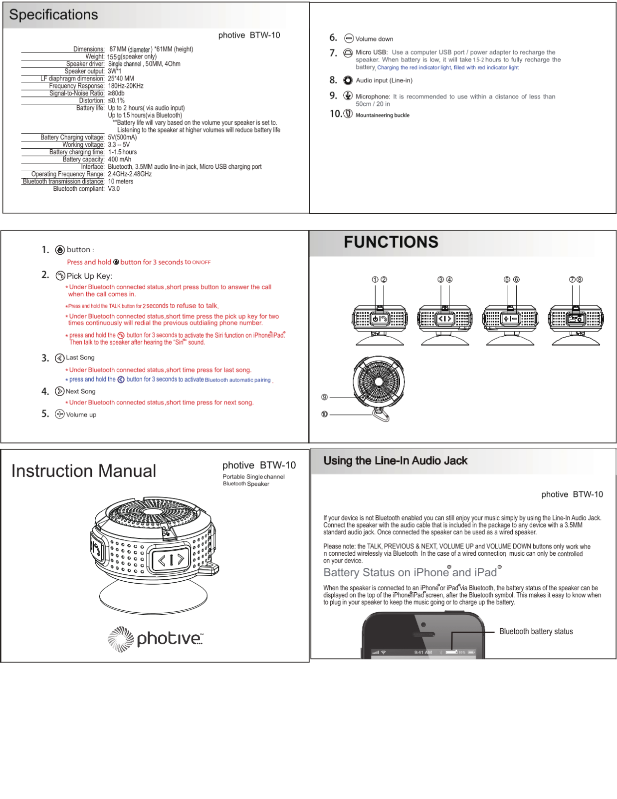 CHINA ELECTRONICS BTW 10 User Manual