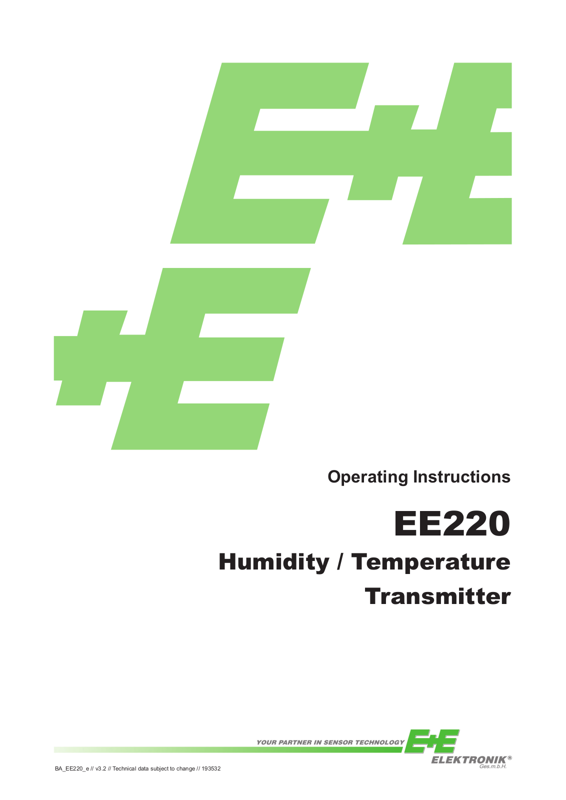 E+E EE220 Operating Manual