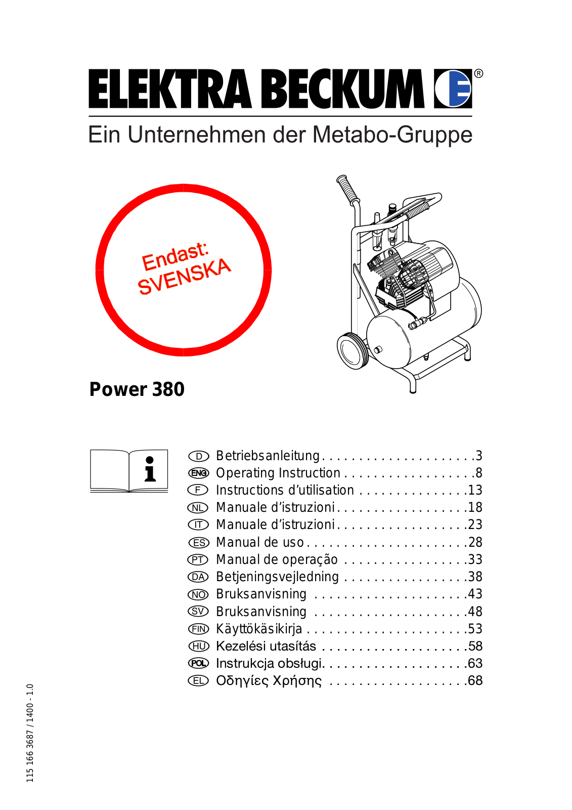 Elektra Beckum Power 380 User Manual