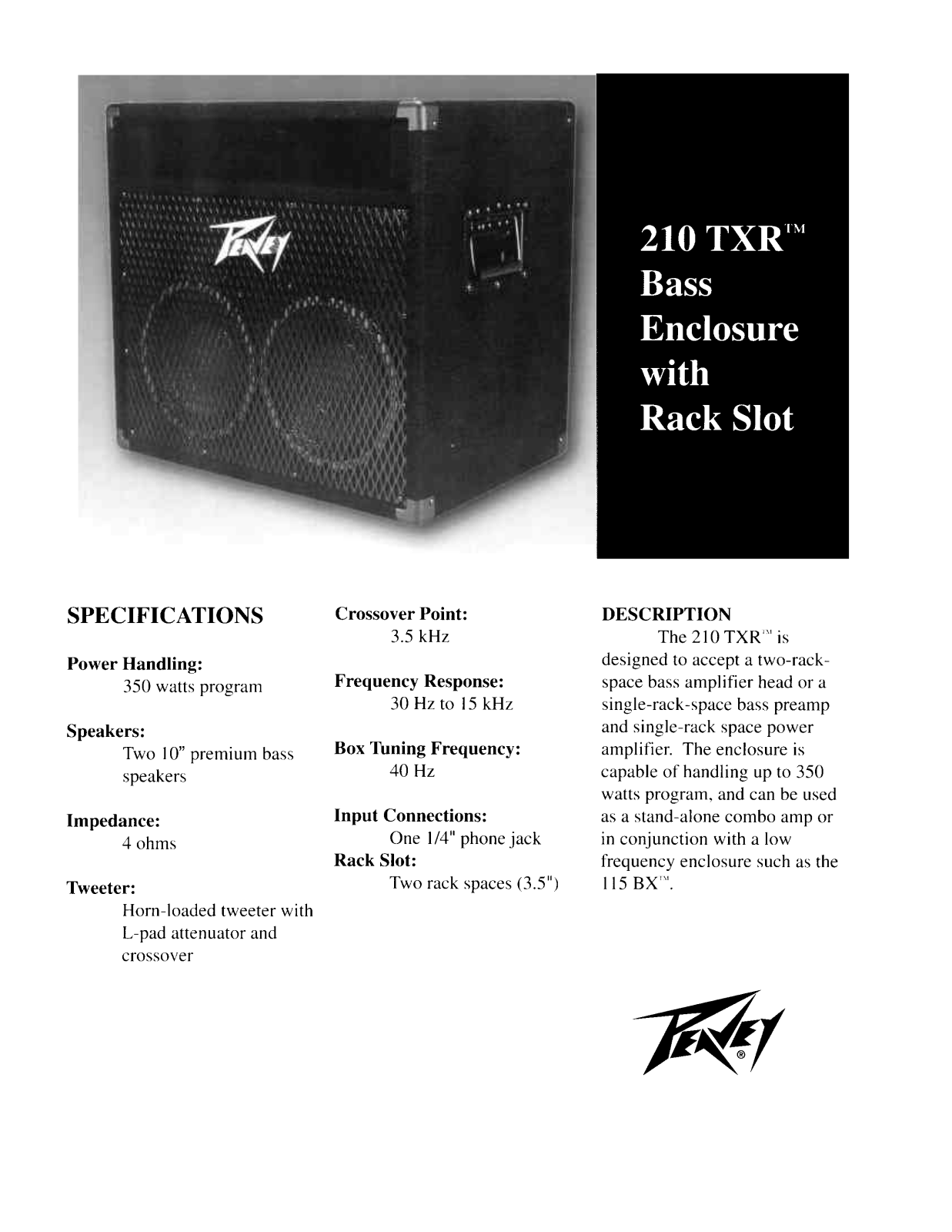 Peavey 210 TXR User Manual