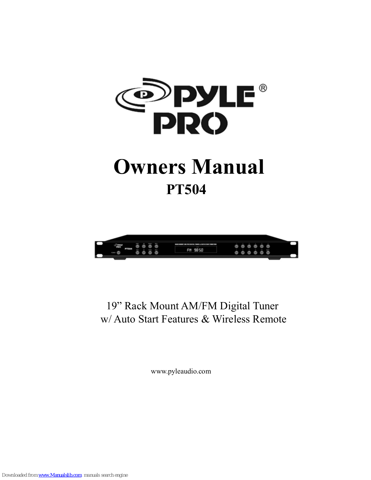 Pyle Pro PT504 Owner's Manual