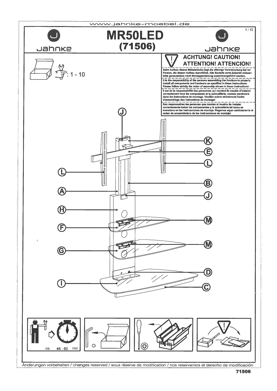 Jahnke CU MR 50 LCD Assembly instructions