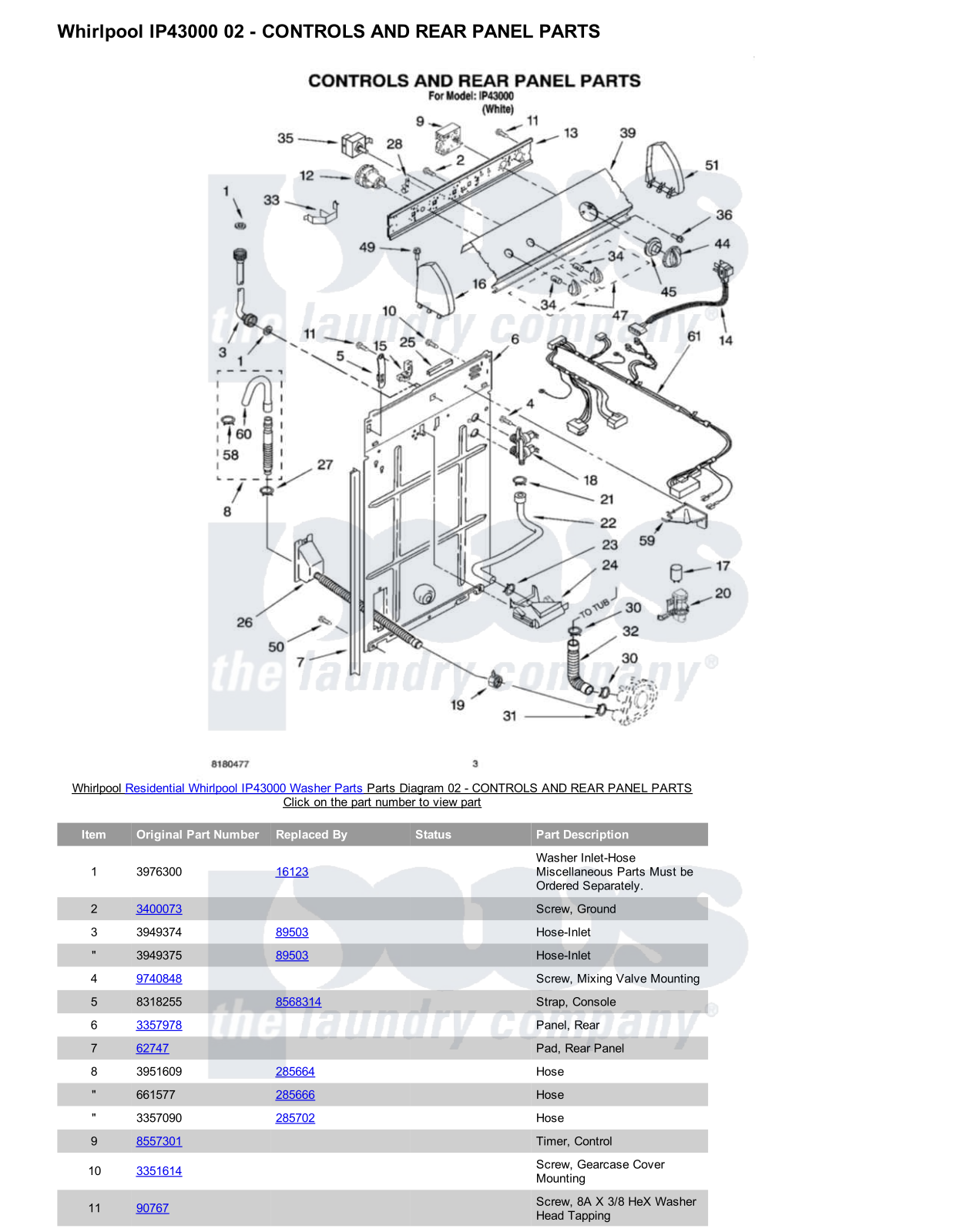 Whirlpool IP43000 Parts Diagram