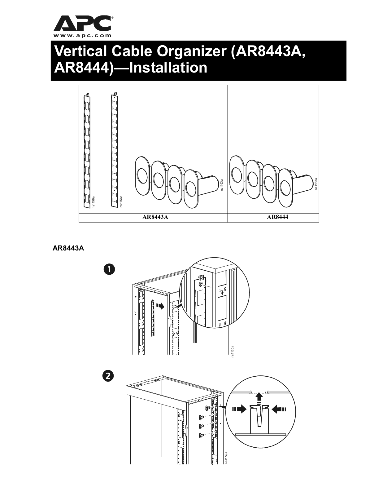 APC AR8443A, AR8444 User Manual