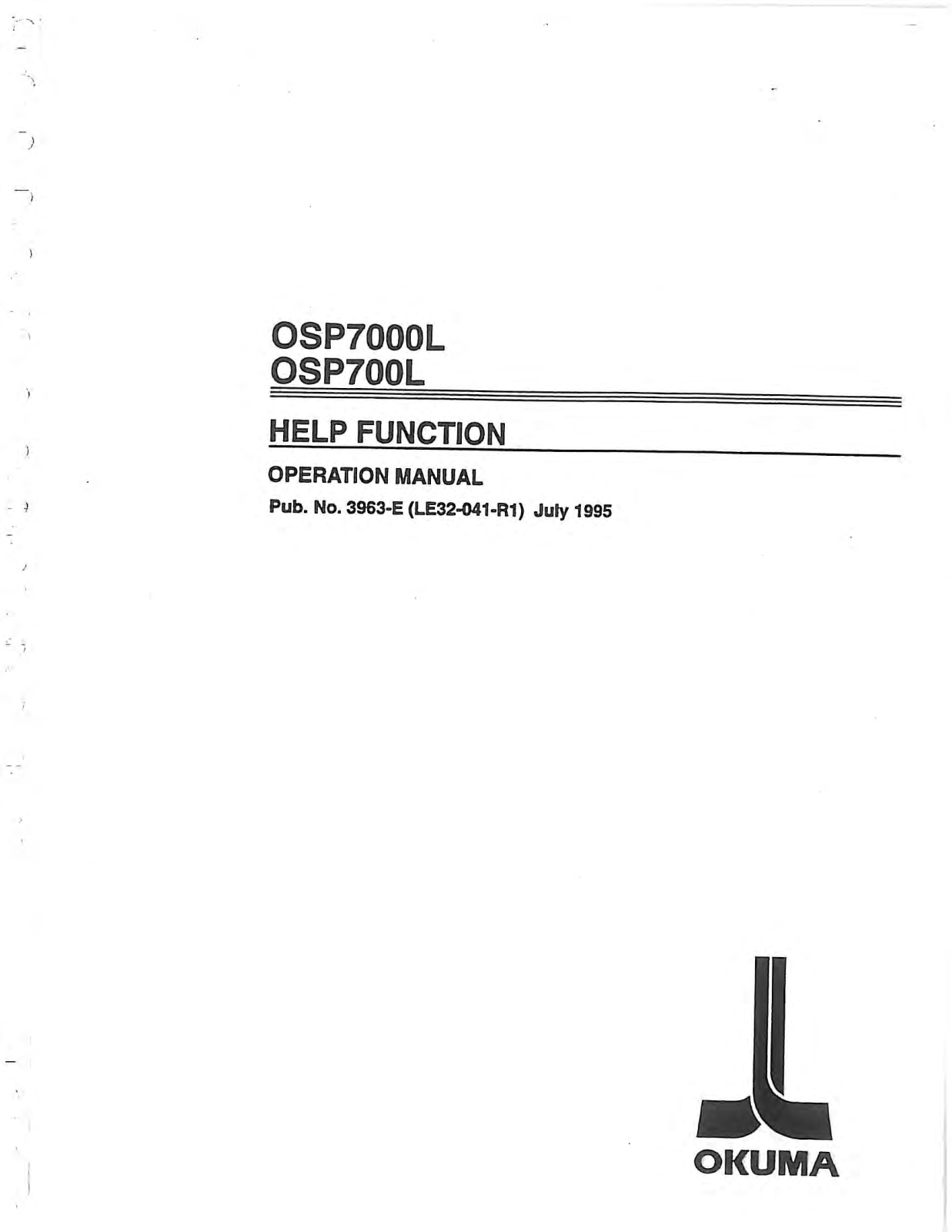 okuma OSP7000L u Operation Manual