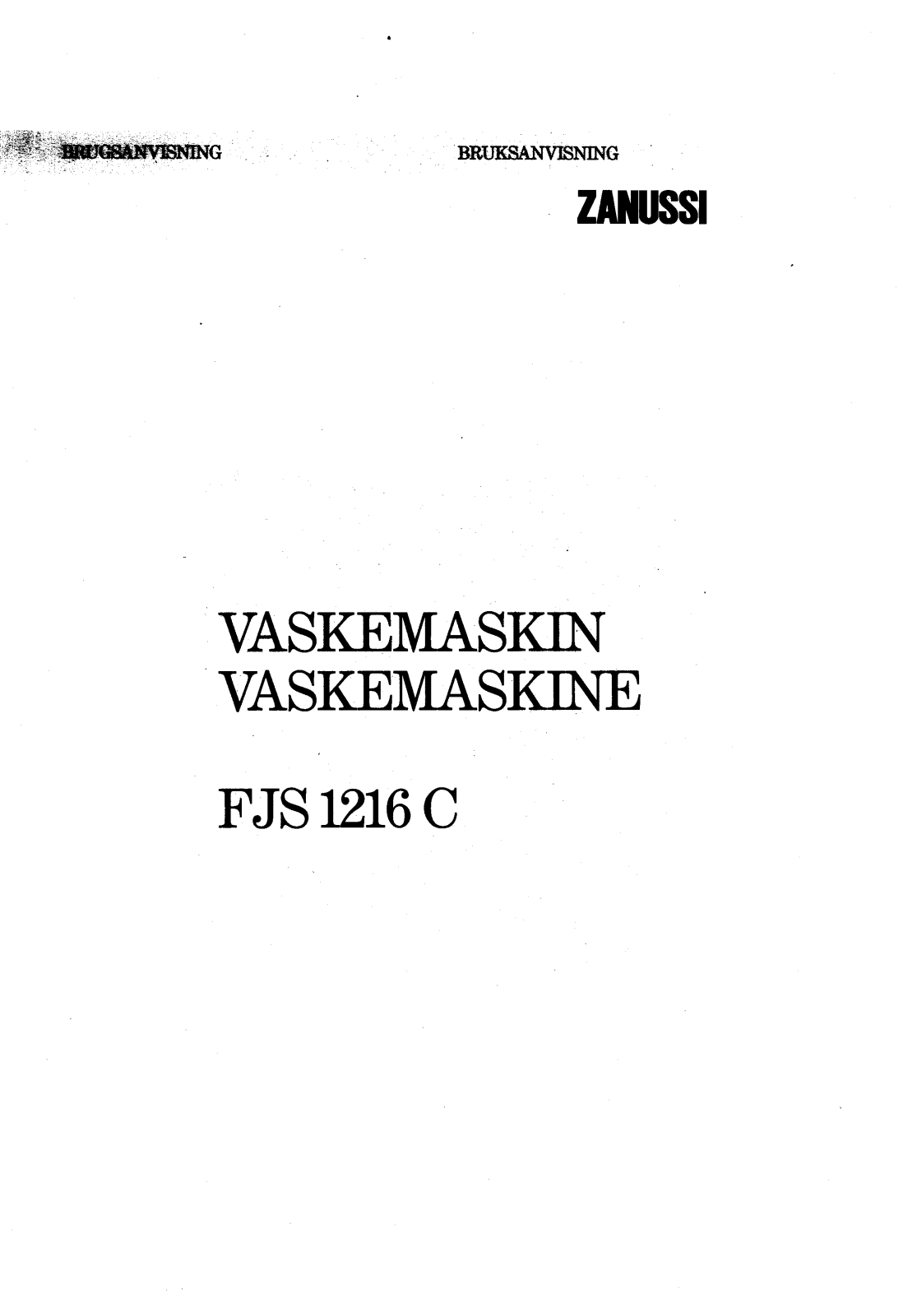 Zanussi FJS1216C User Manual