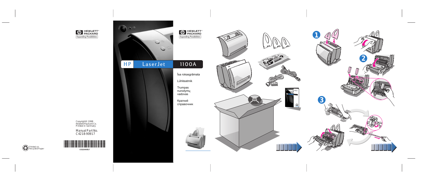 HP LaserJet 1100A Quick Reference Guide