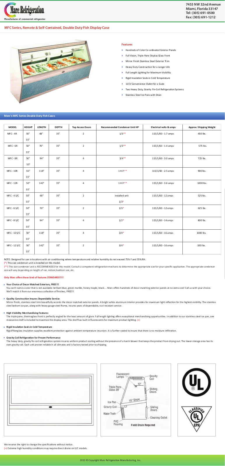 Marc Refrigeration MFC-12R User Manual