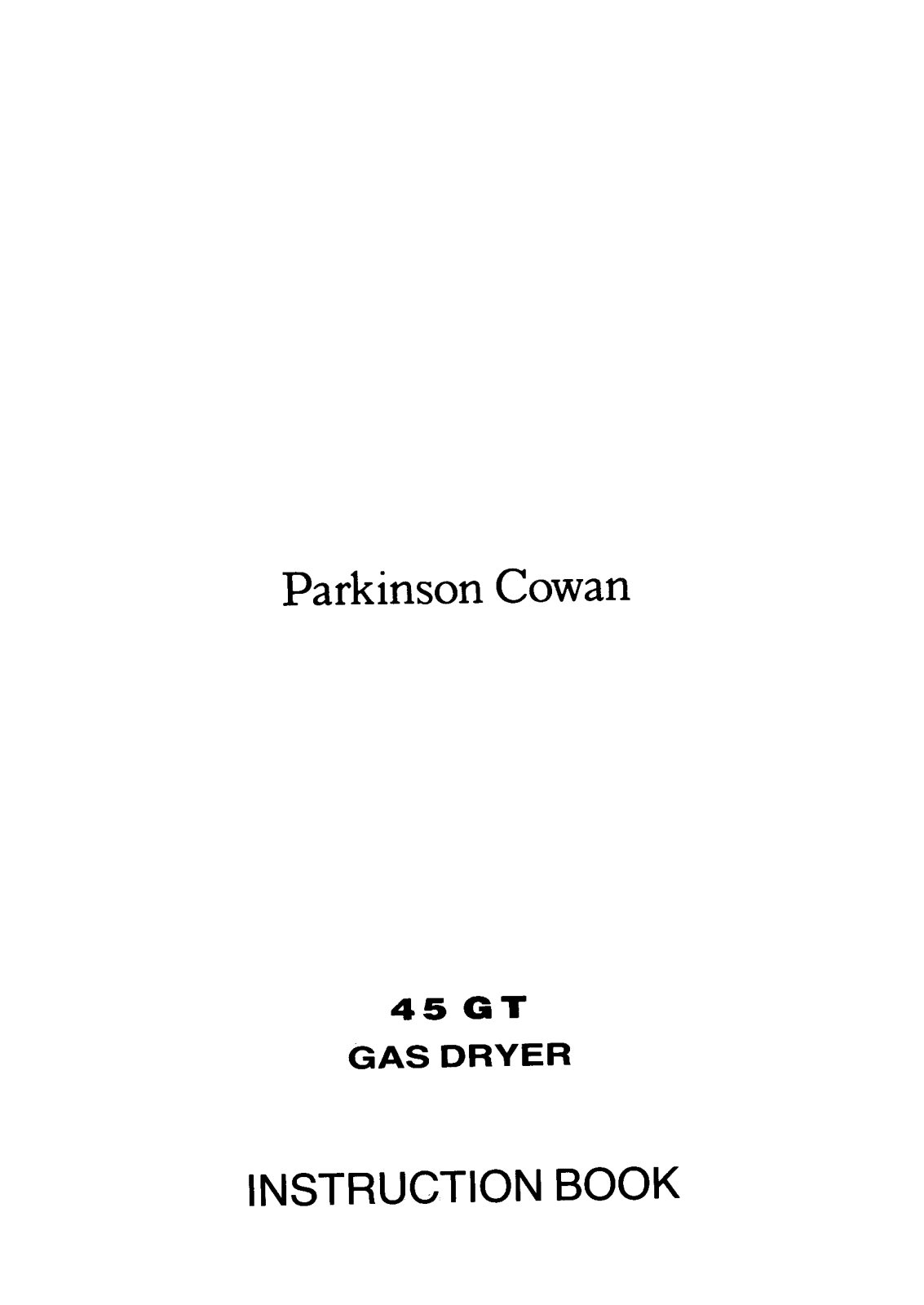 Parkinson Cowan 45GT User Manual