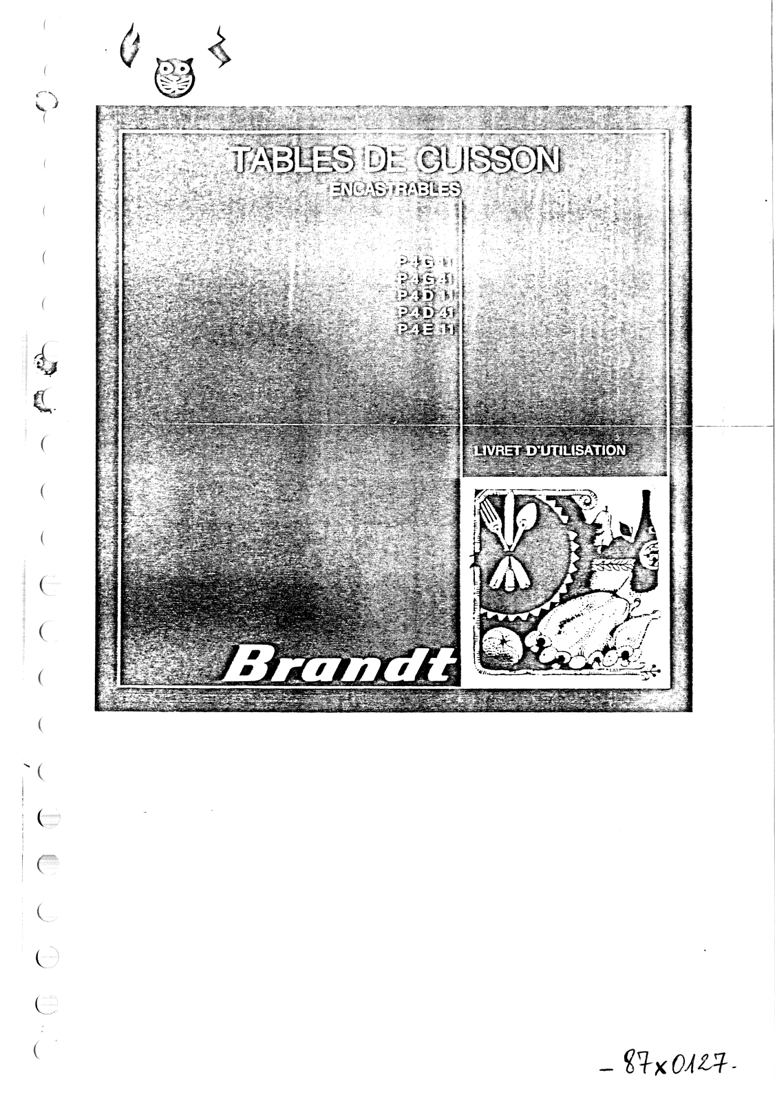 BRANDT P4G, P4D, P4E11 User Manual