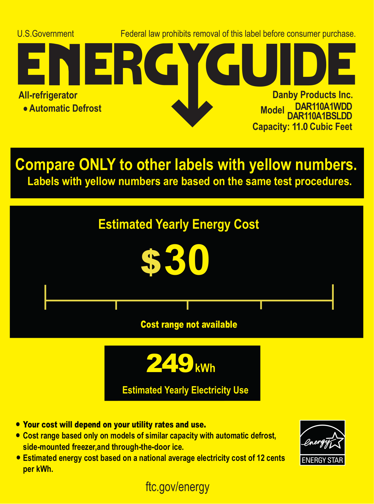 Danby DAR110A1BSLDD, DAR110A1WDD User Manual