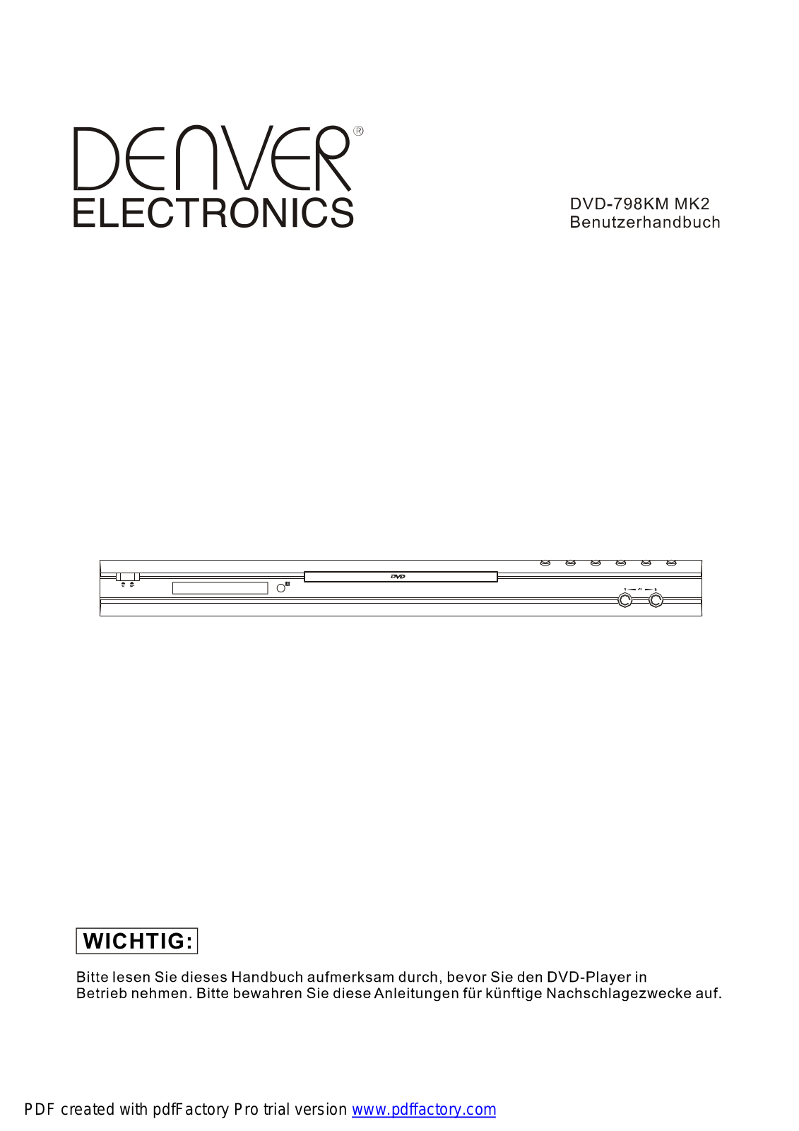 Denver DVD-798KM MK2 User Manual