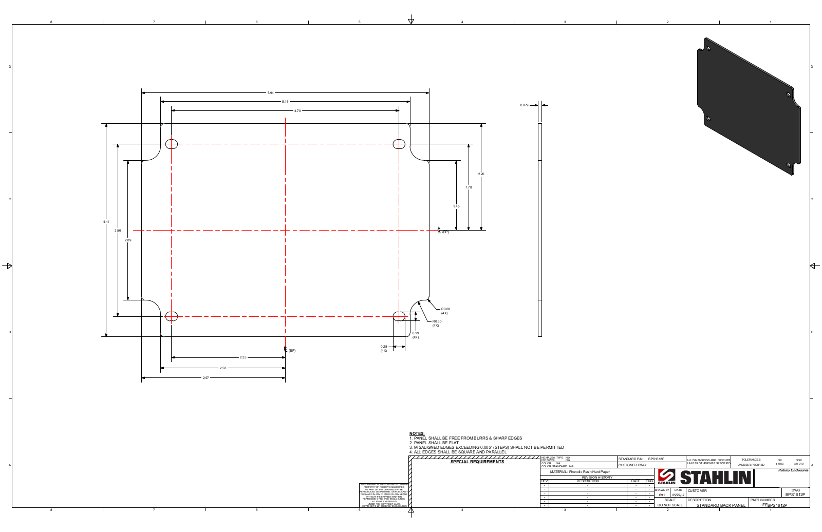 Stahlin BPS1612P Reference Drawing