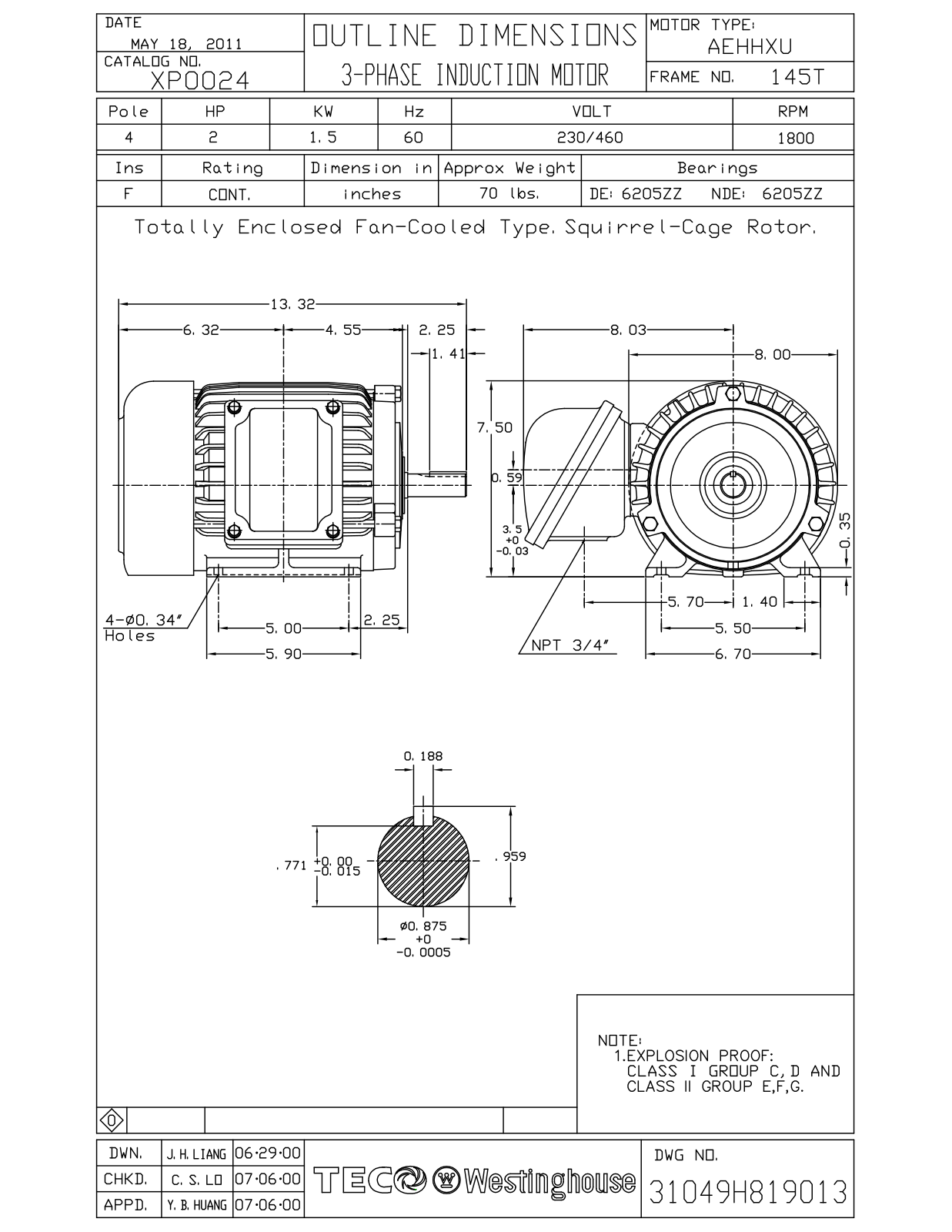 Teco XP0024 Reference Drawing