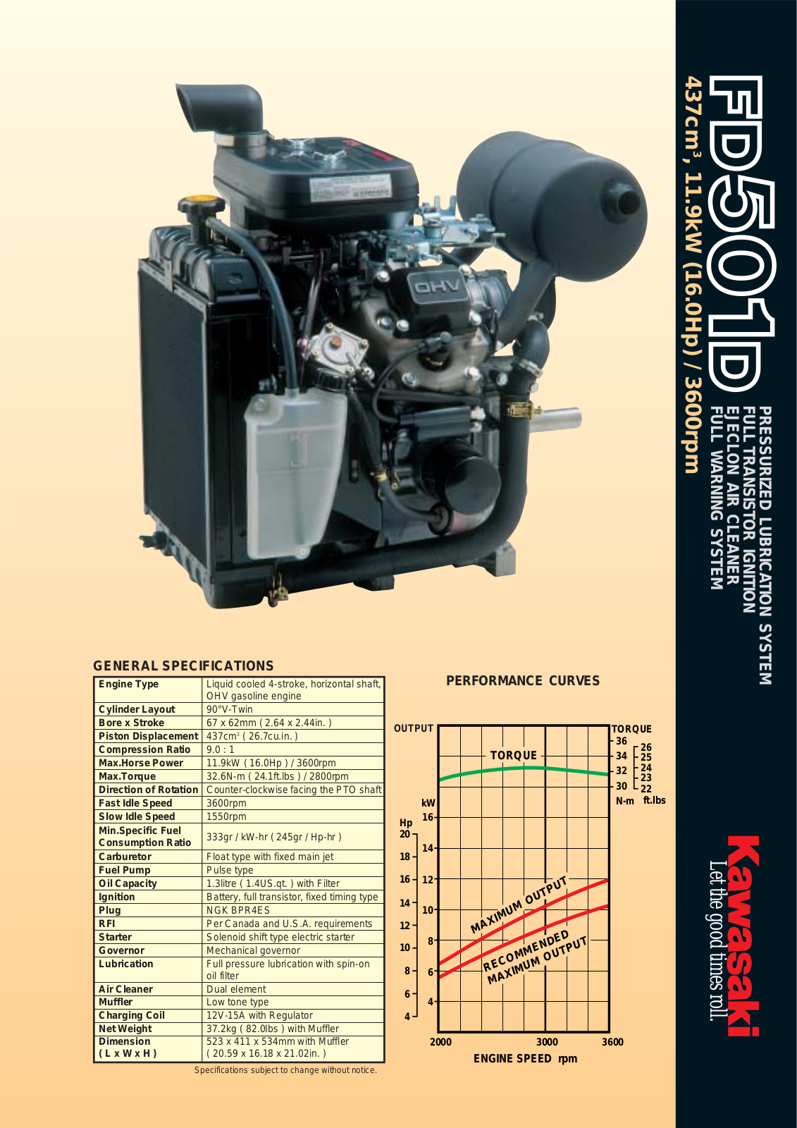Kawasaki FD501D Manual