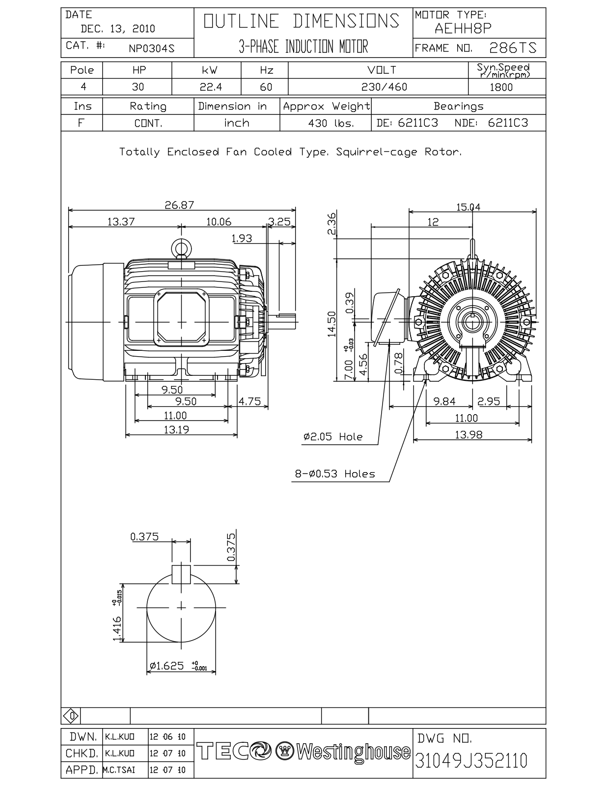 Teco NP0304S Reference Drawing