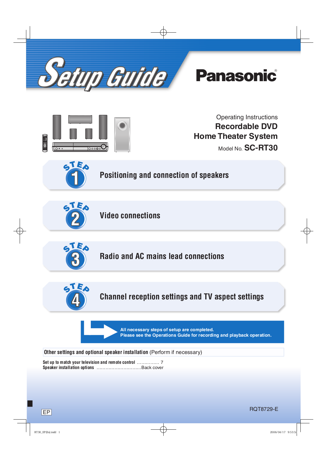 Panasonic SC-RT30 User Manual