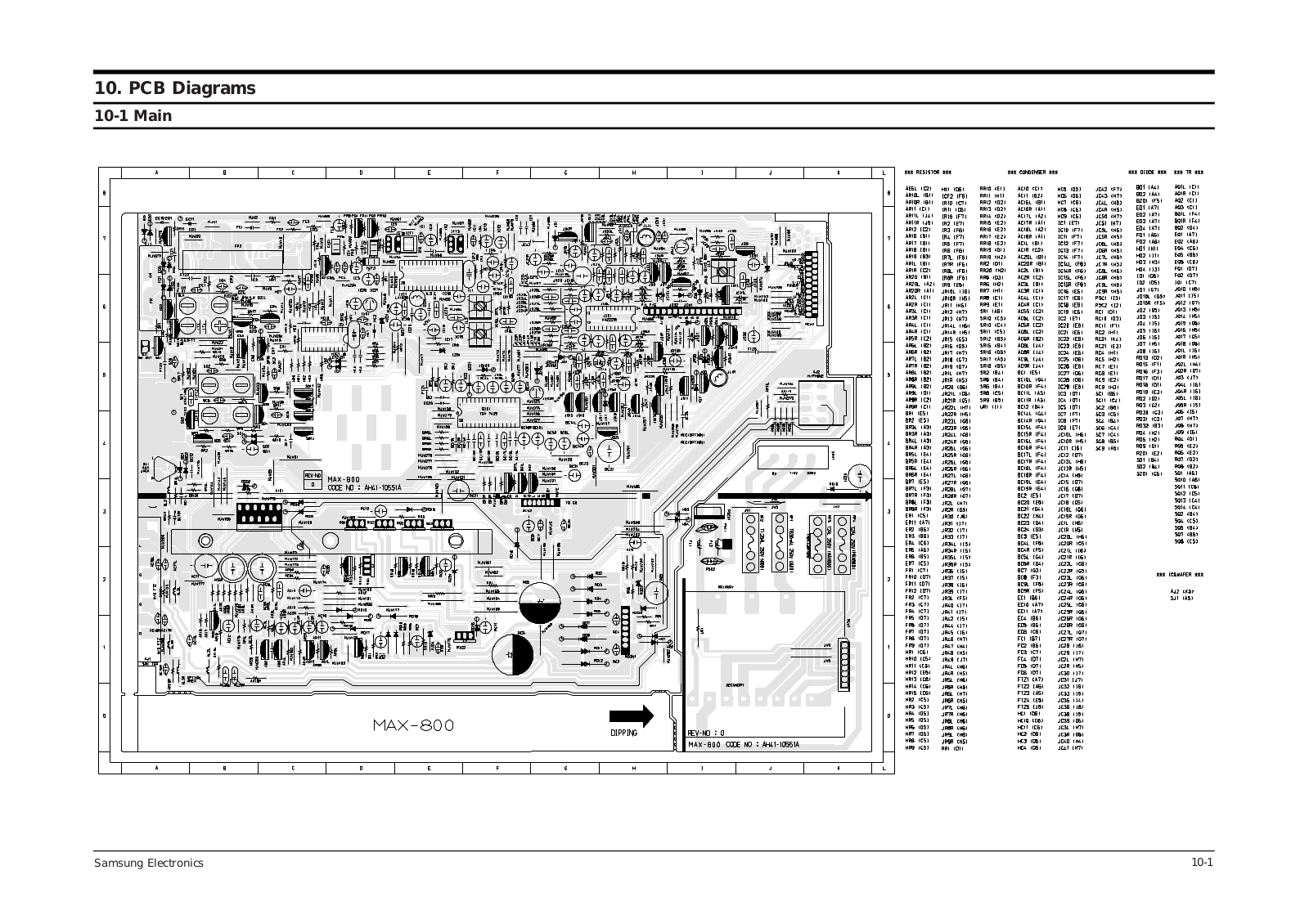 SAMSUNG max800 Printed Circuit Board Diagram