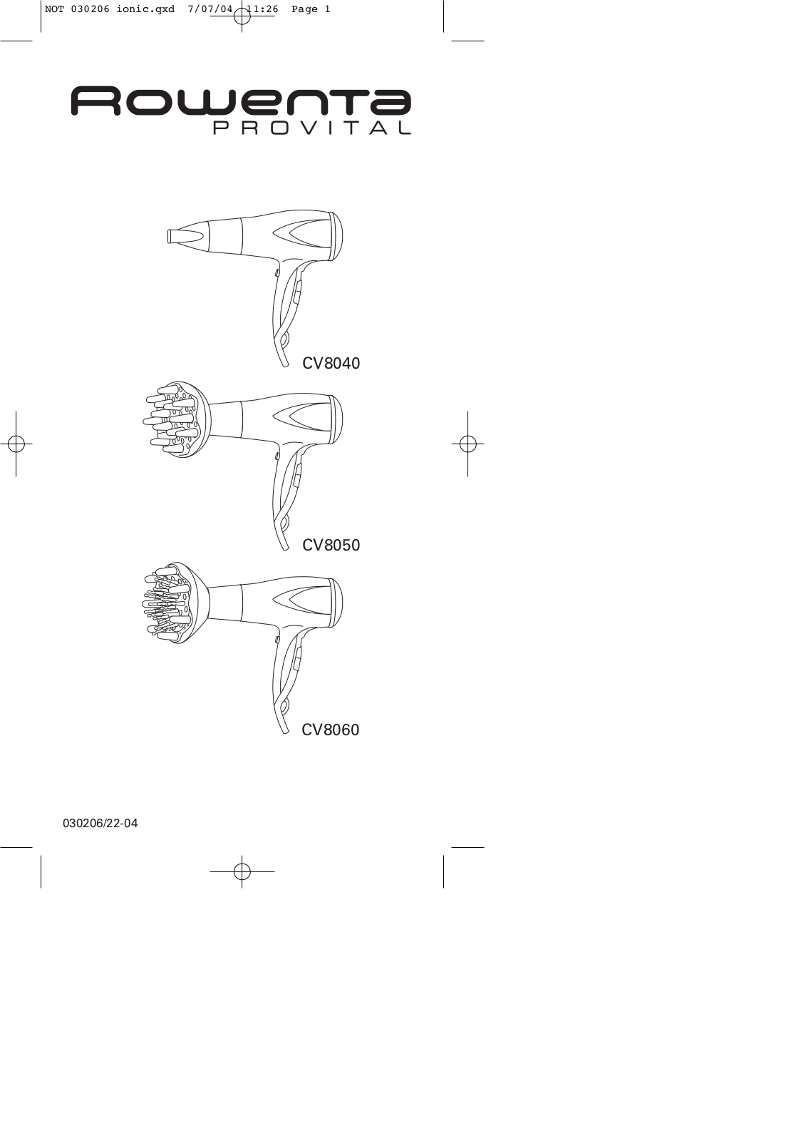 Rowenta CV8050D3, CV 8050D0 User Manual