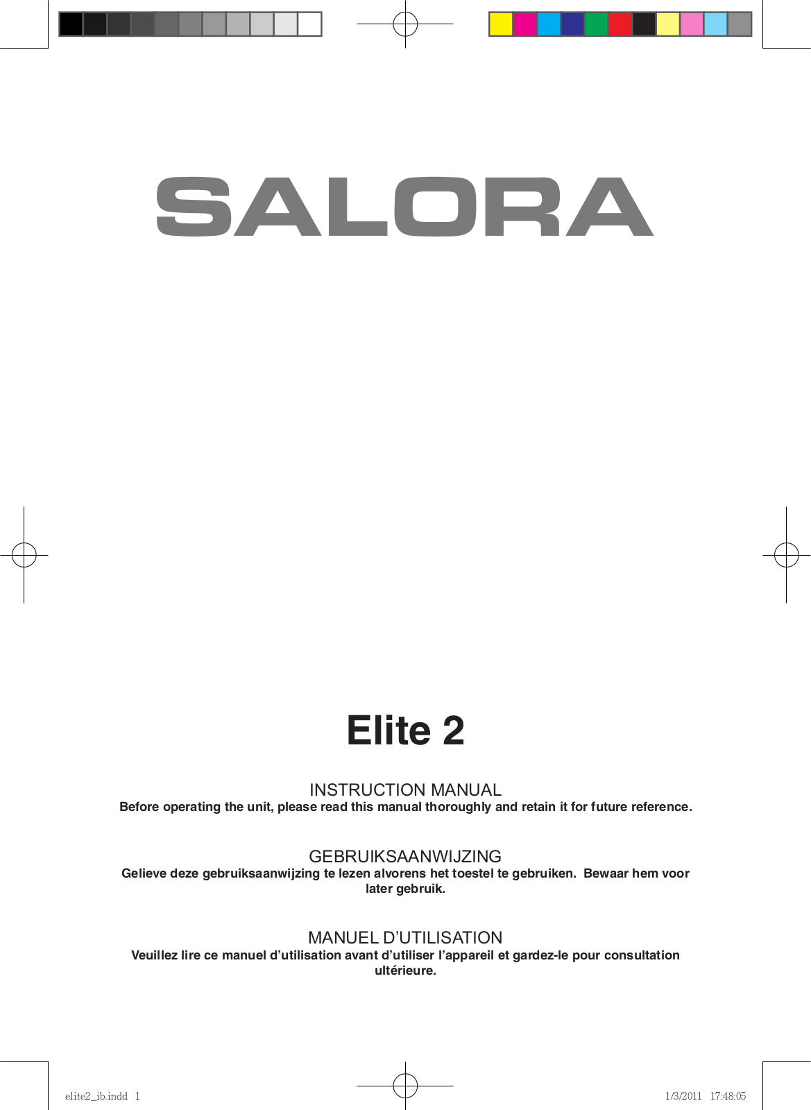 Salora PA2210CD ELITE 2 Operating Instruction