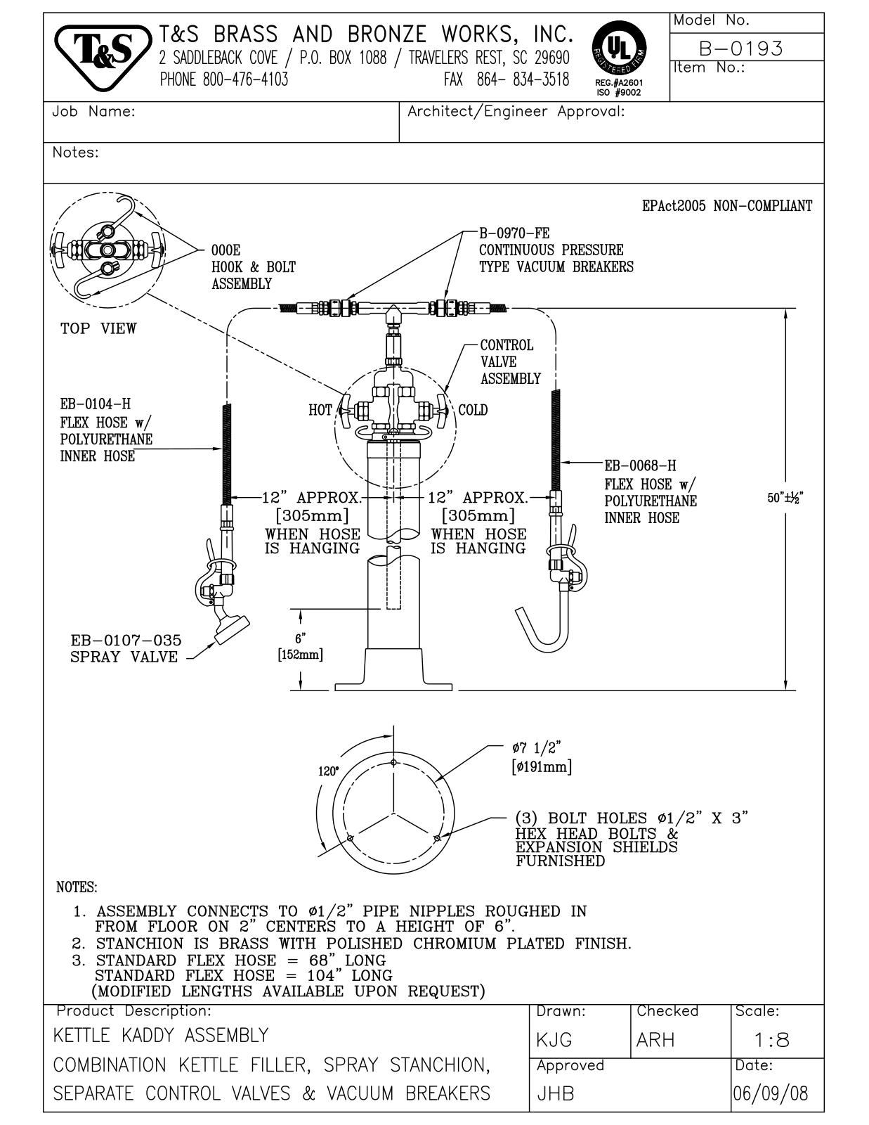 T & S Brass & Bronze Works B-0193 General Manual