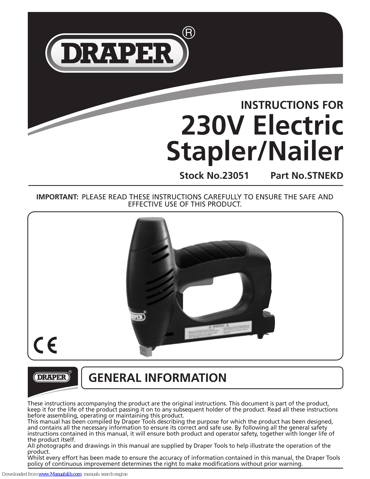 Draper 230V Instructions For - ManualMachine.com