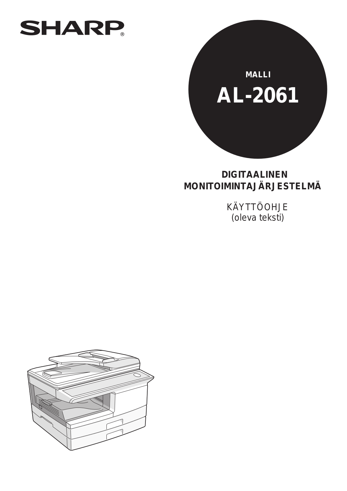 Sharp AL-2061 User Manual