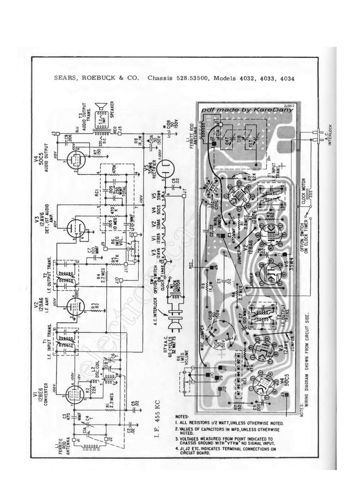 Sears 4032, 4033, 4034 Schematic