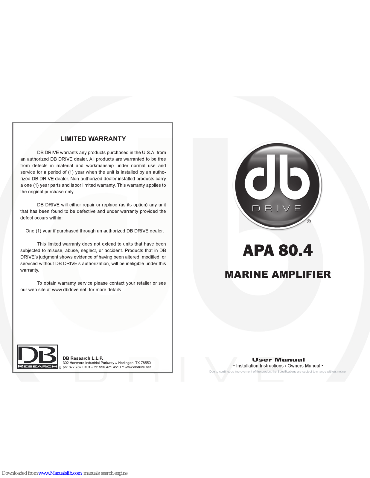 DB Research APA 80.4 User Manual - ManualMachine.com