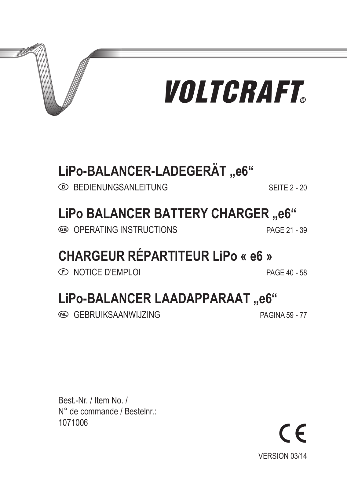 VOLTCRAFT e6 User guide