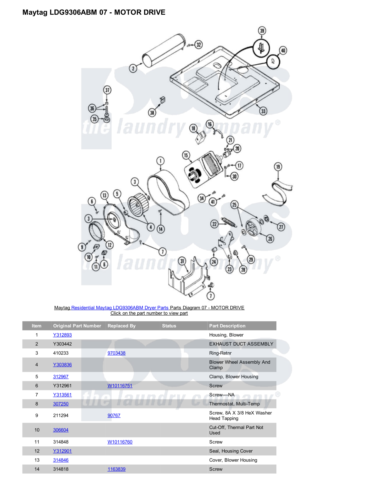 Maytag LDG9306ABM Parts Diagram