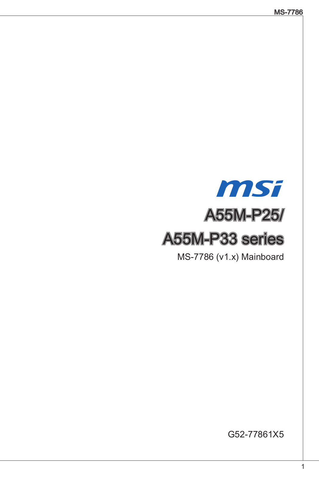 MSI A55M-P33 User Manual