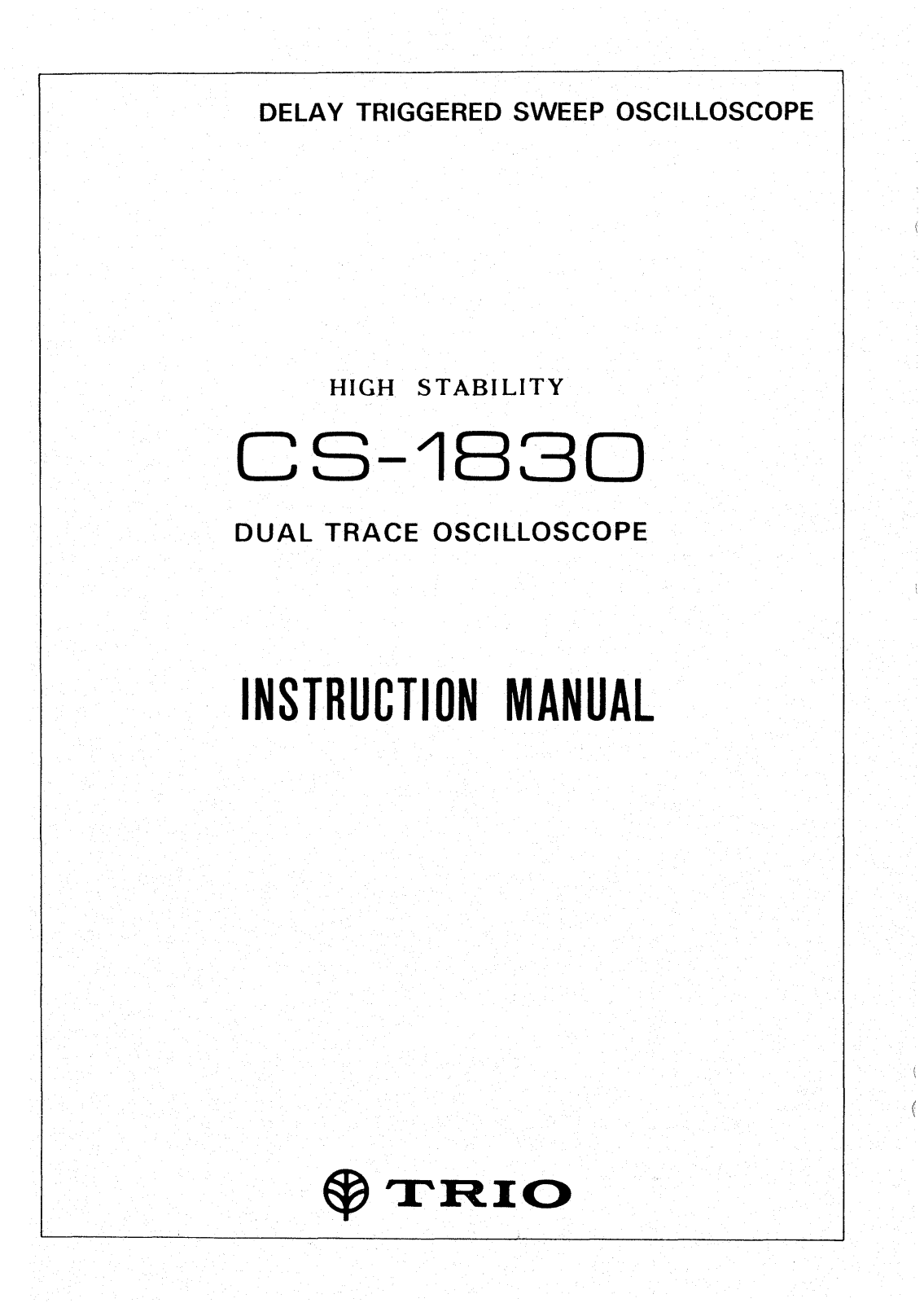 Kenwood TRIOCS-1830 Owners manual