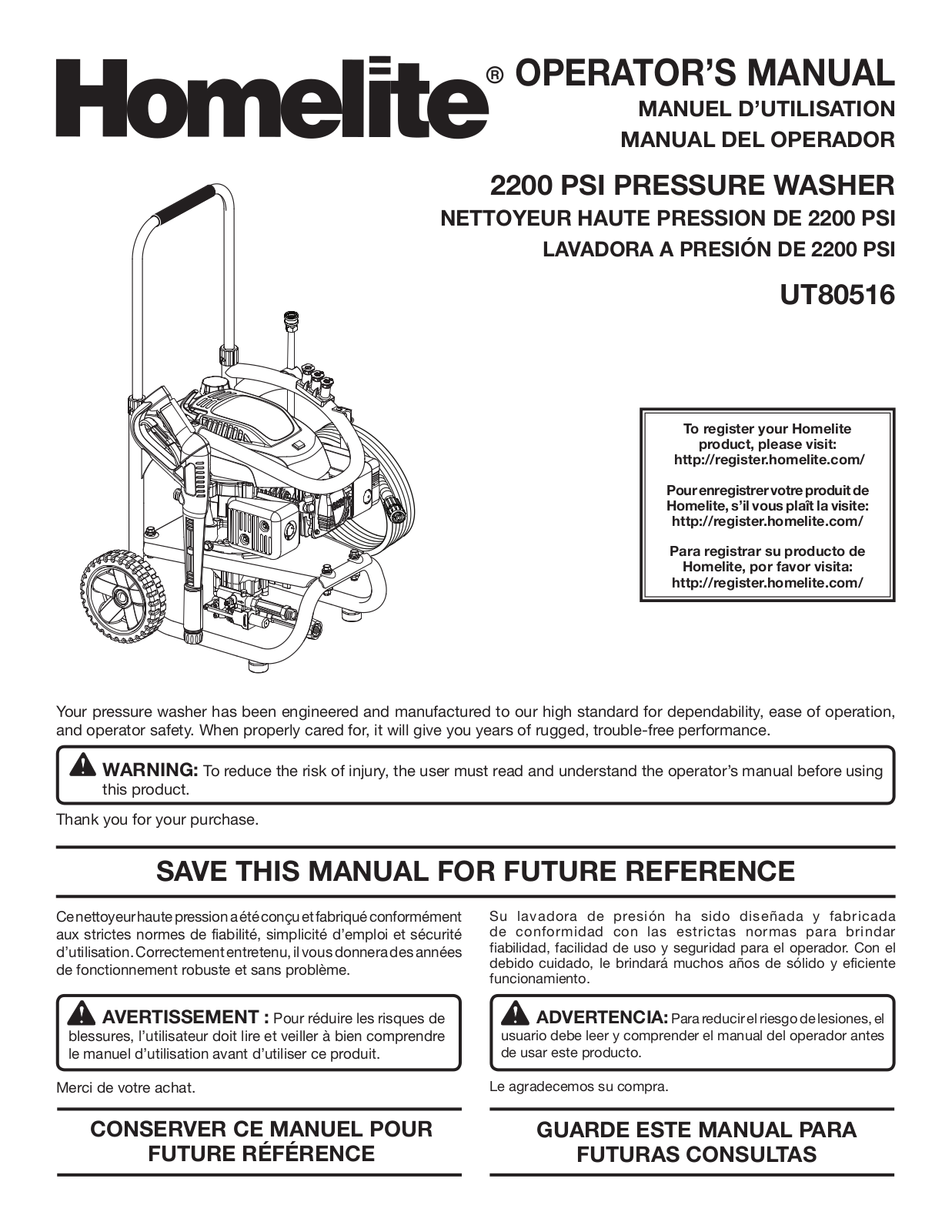 Homelite UT80516 User Manual