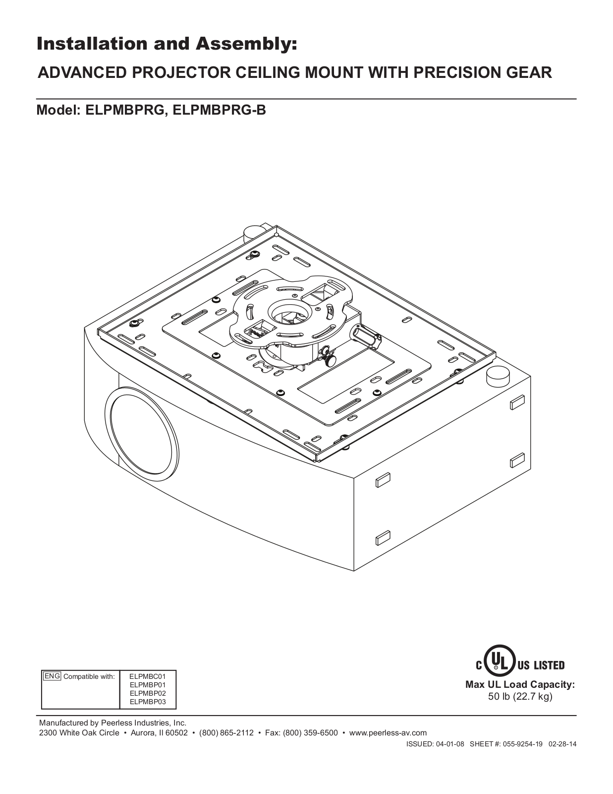 Epson Advanced Ceiling Mount with Precision Gear Installation Guide