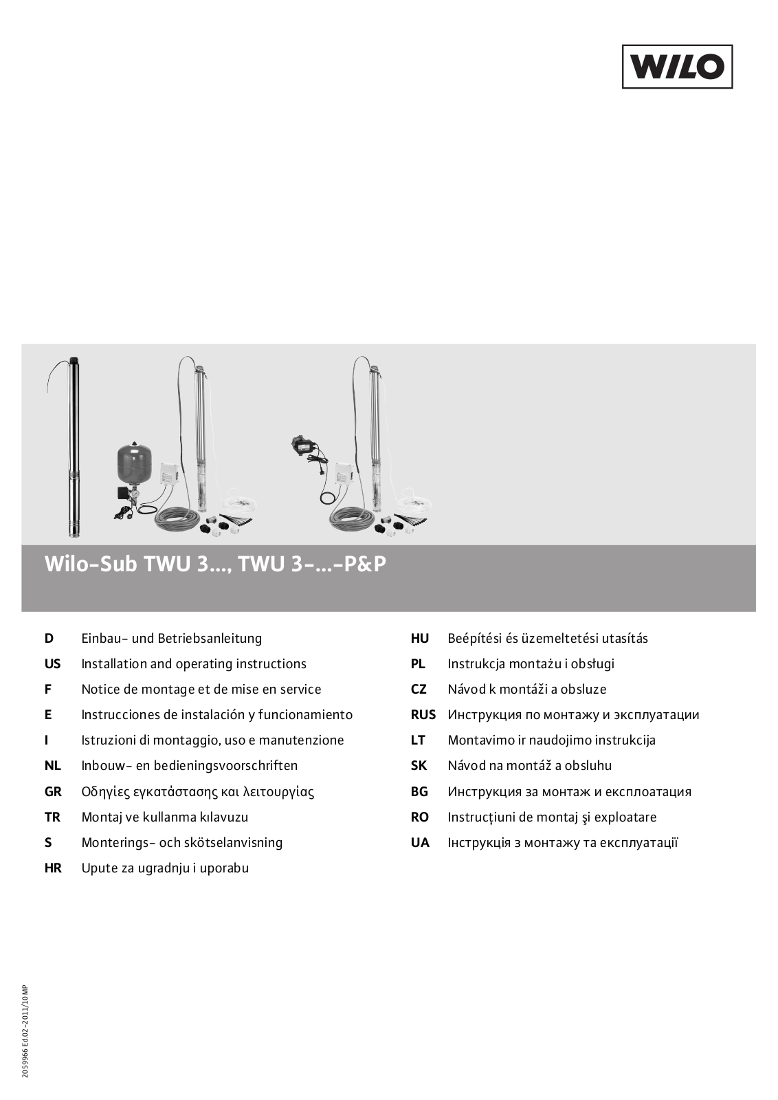 WILO TWU 3 User Manual