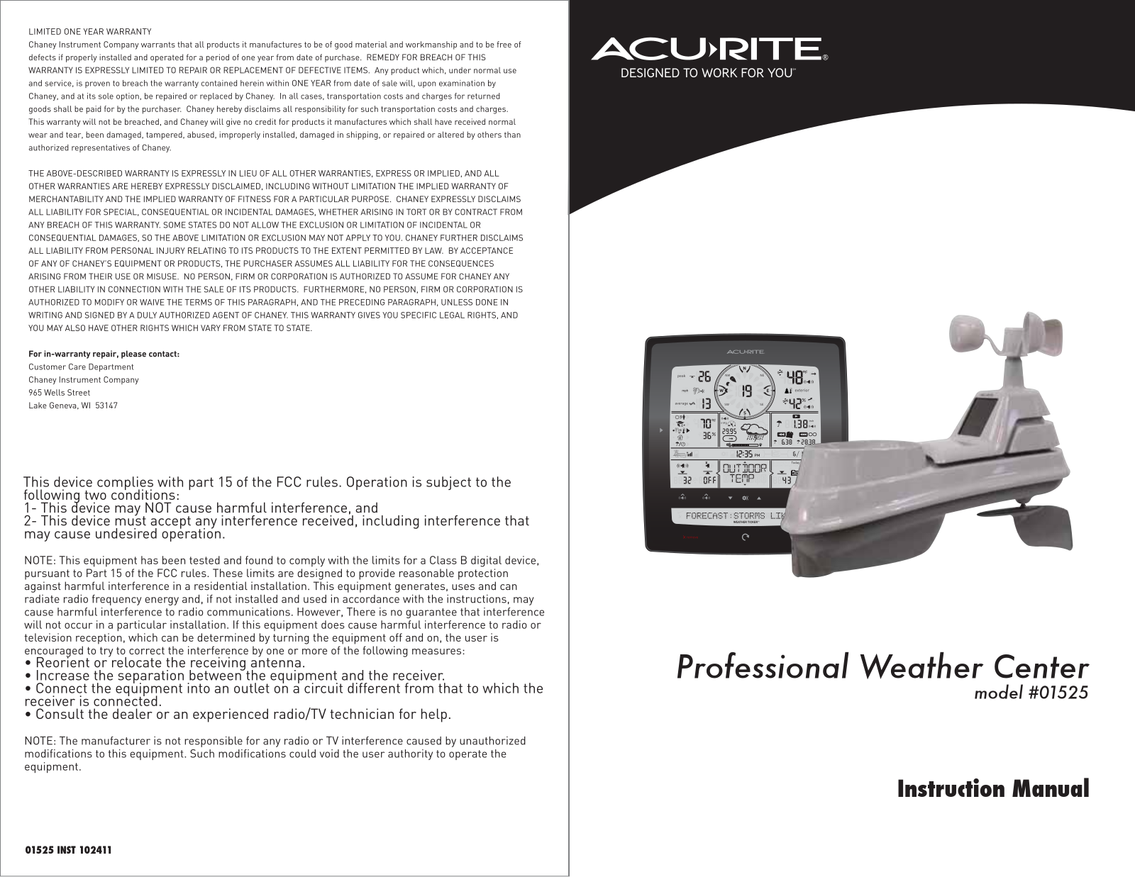 Acu-Rite 1525 User Manual