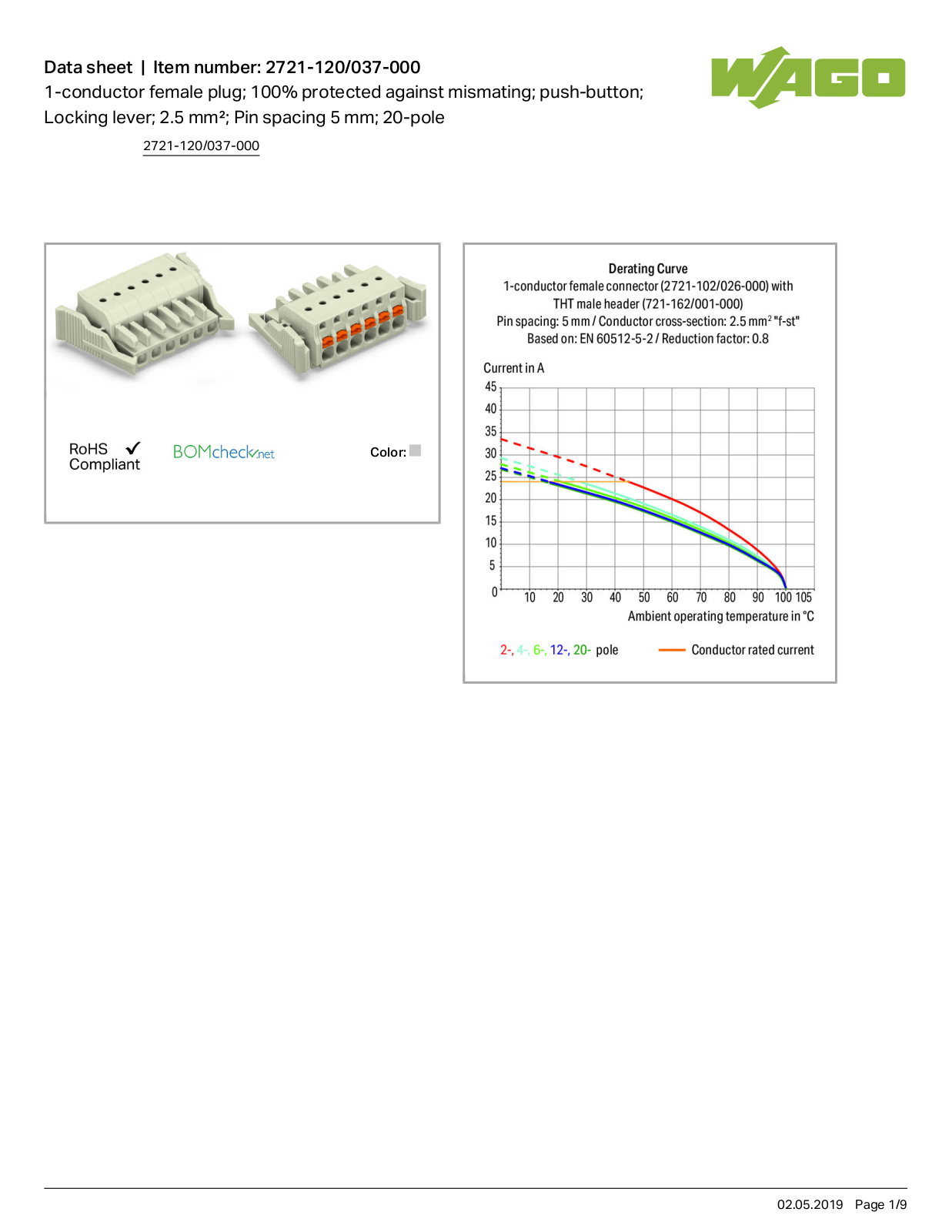 Wago 2721-120/037-000 Data Sheet