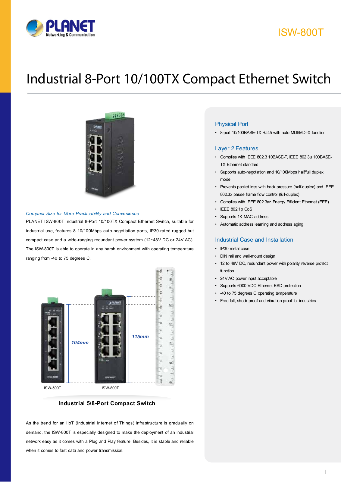 Planet ISW-800T User Manual