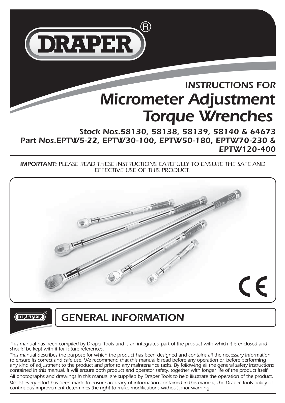 Draper Tools 58139 Instructions - ManualMachine.com